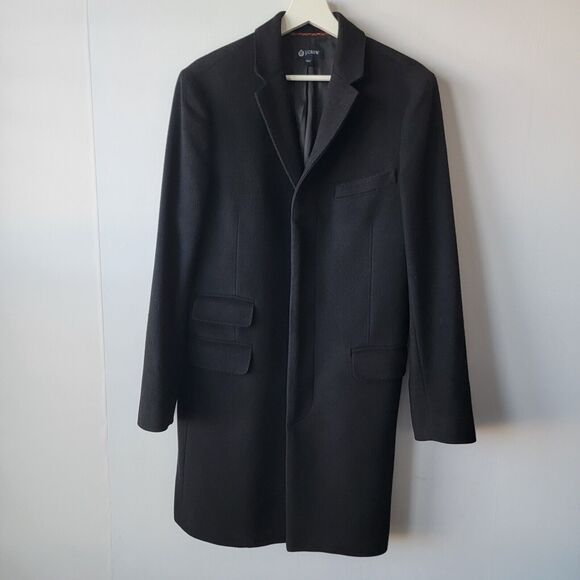 J. Crew mens Mayfair Wool-Cashmere Topcoat size S